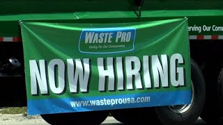 Waste Pro continues to hire new workers in an effort to get back on schedule