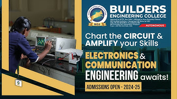 Electronics and Communication Engineering! Admissions open 2024 - 25! No.1 College in Tirupur!