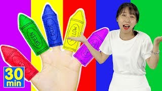 Finger Family Colors 2019 + Больше детских песен | HahaSong Компиляция