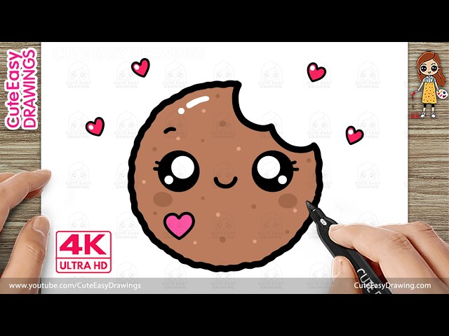 How to Draw a Cute Cookie | Easy Kawaii Drawing for Kids & Toddlers ...