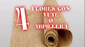 Cómo hacer flores de arpillera de yute. Flores de tela de saco muy