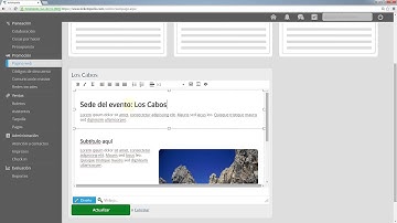 Tutorial - Actualizar contenido de sección en página web del evento