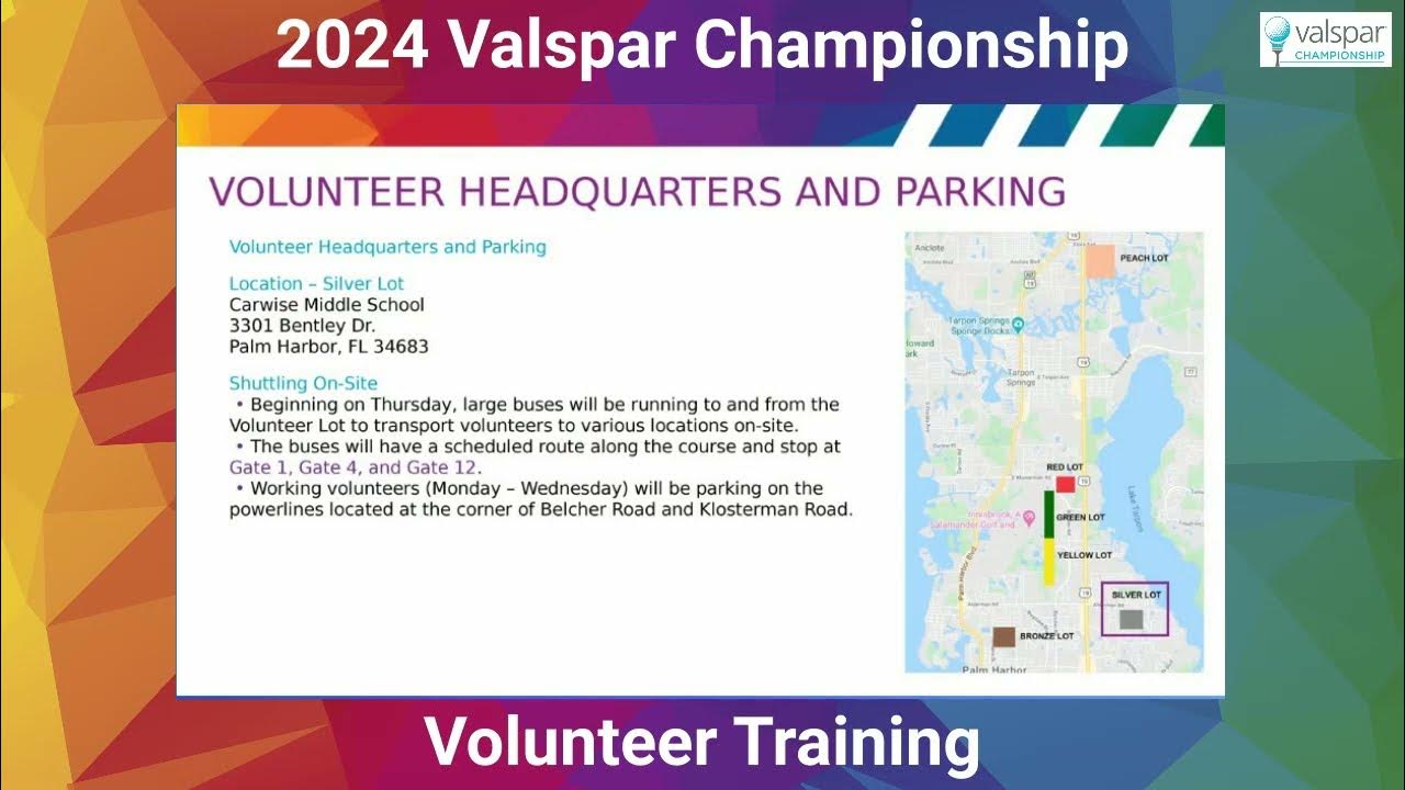 2024 Valspar Championship Volunteer Training YouTube