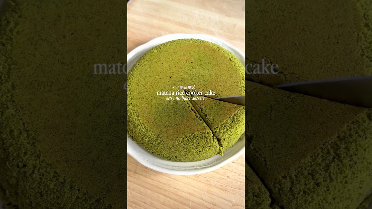 matcha cake in rice cooker 🍵 | easy cake recipe 
