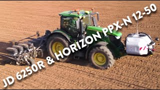 4Kᵁᴴᴰ March 2024: Wantisden Hall's John Deere 6250 R & new Horizon PPX-N 12-50 beet drill in Butley