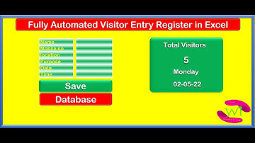 Fully Automated Visitor Entry Register in Excel