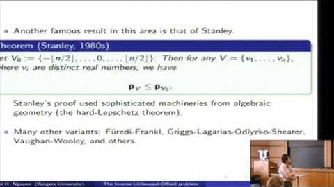 A New Approach to the Inverse Littlewood-Offord Problem - Hoi H. Nguyen