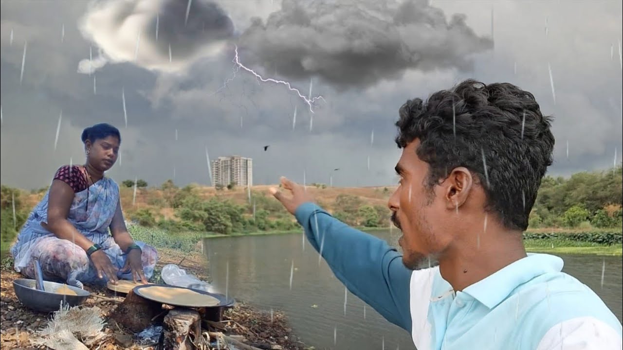 नदी वरती जाऊन🍪भाकरी भात बनवला पण⛈️पावसाच्या भीतीने रेसिपी🥘अर्धवटच आणली घरी त्याच्यानंतर मार्केटला