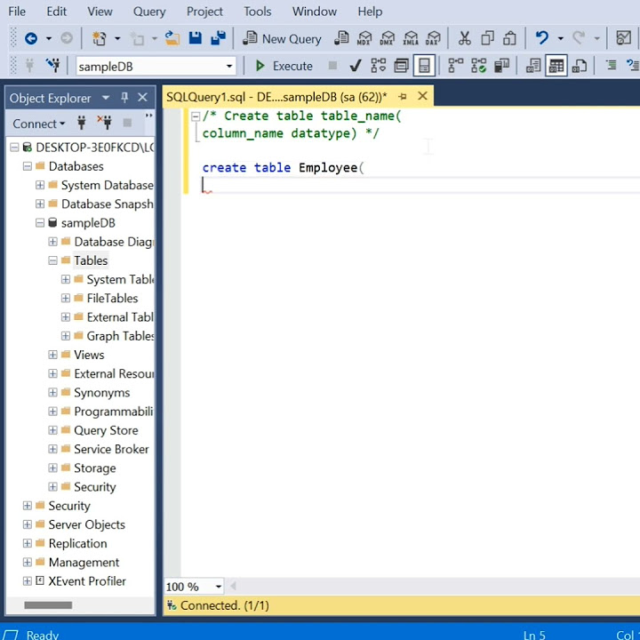 Microsoft SQL table operations in Tamil. #mssql #databaseconcepts # ... image.