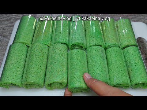 Petunjuk Memasak kulit dadar gulungnya berpori cantik !! resep dadar gulung pandan unti kelapa Yang Nikmat