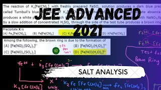 JEE ADVANCED 2021 SOLUTIONS - The reaction of K3[Fe(CN)6] with freshly prepared FeSO4 solution prod