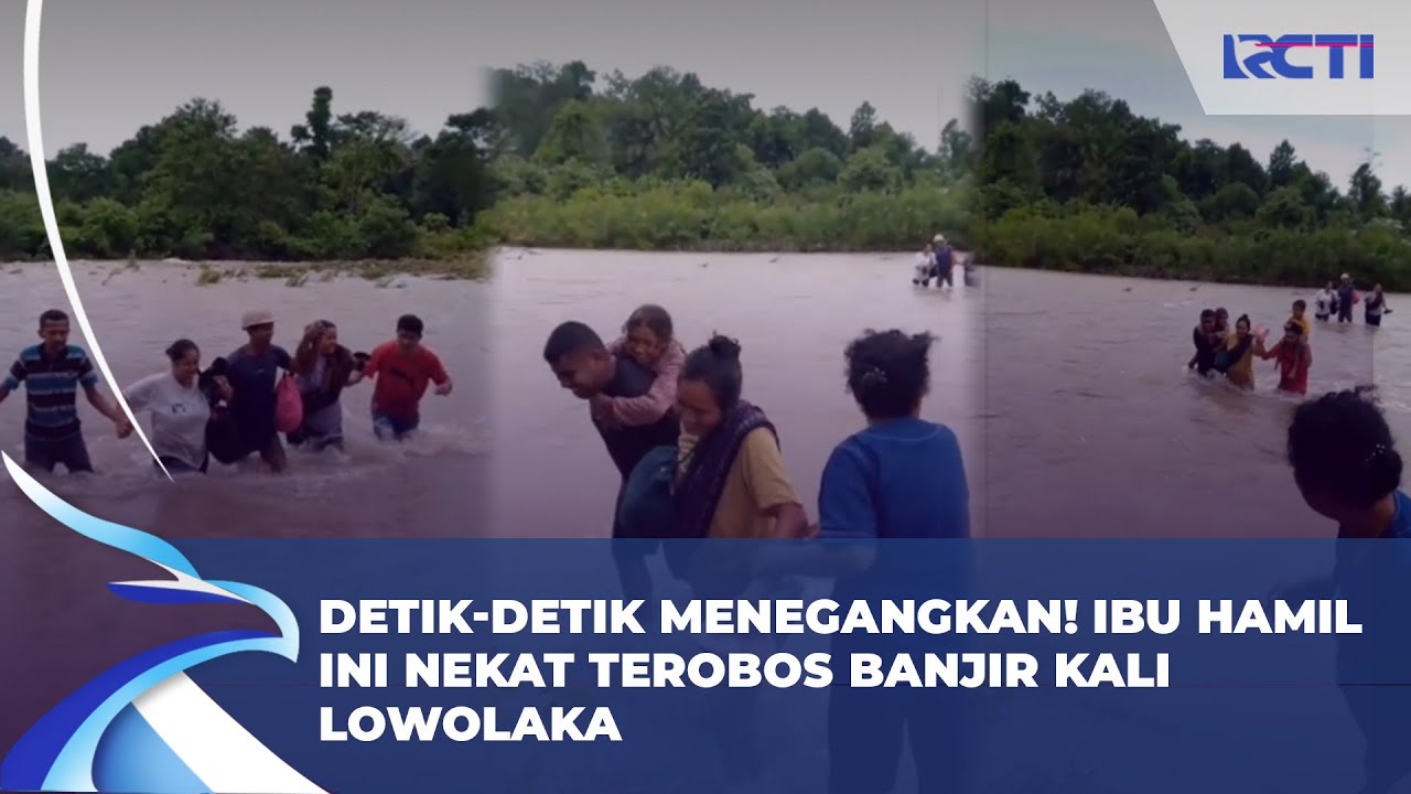Nyaris Terseret Arus! Ibu Hamil Berjuang Lewati Banjir Kali Lowolaka untuk Evakuasi