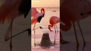 Flamingos Build Mud Volcano Nests Massive Colony