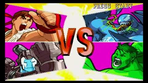 Marvel vs. Capcom: Clash of Super Heroes (Ryu and War Machine Dreamcast Playthrough)