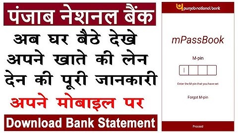 How to use Pnb mPassBook App | Pnb mPassBook  & e-statement view & bank statement download |