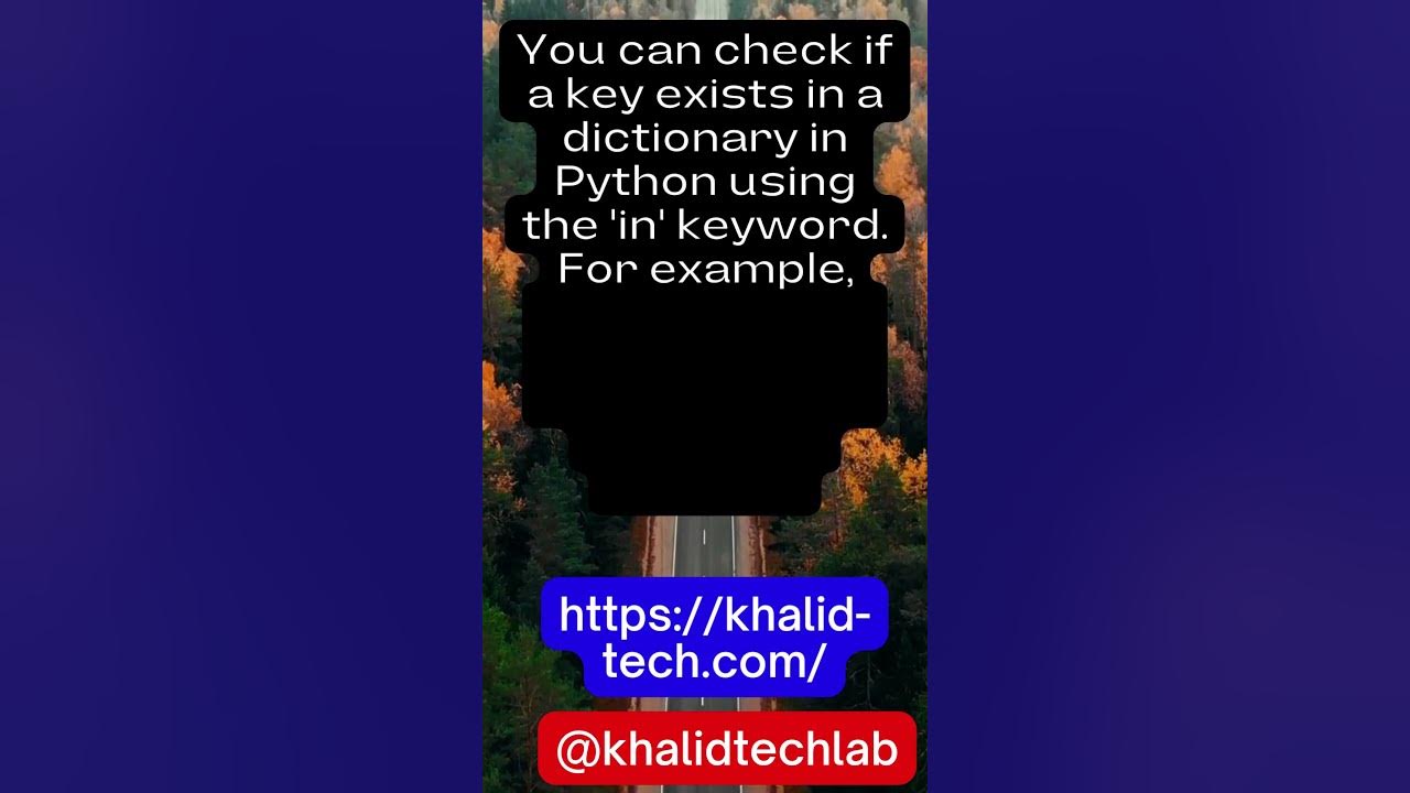 How do you check if a key exists in a dictionary in Python? #shorts #youtubeshorts #viral #python - YouTube How Do You Check If A Key Exists In A Dictionary In Python? #Shorts #Youtubeshorts #Viral #Python - Youtube