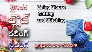 Lining Blouse Cutting and Stitching, Simple Cross Cut Blouse Full Video, Astar Easy Method