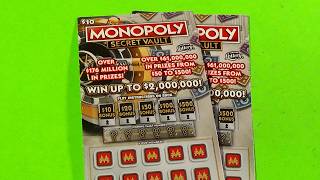 SOOD 1709: TWO $10 MONOPOLY SECRET VAULT FL Lottery Scratch Tickets