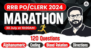 RRB PO/Clerk Reasoning Marathon 2024 |Alpha-Coding-Blood-Relation Direction |Reasoning By Saurav Sir