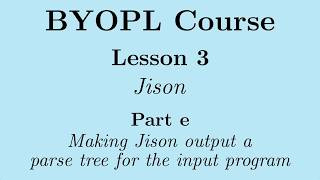 [BYOPL:L3e] Making Jison output a parse tree for the input program