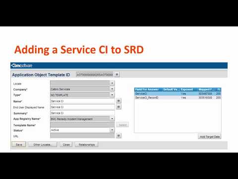 BMC Service Request Management 9.1 - Adding a business service to an SRD.