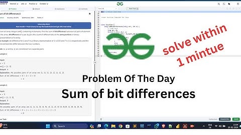 #day1  Sum of bit differences GFG POTD Java Solution today geeks for geeks problem of the day java