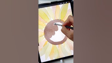 🌻 How I Draw an Easy Sunflower in Procreate #shorts #procreate #sunflower #procreateart