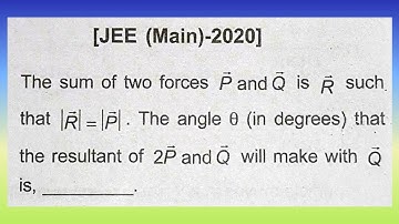 The sum of two forces P and Q is R such that |R| = |P|. The angle theta is... | Doubtify JEE