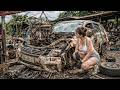Time-lapse video: Full video of the repair and restoration of the overturned 5-seater Mitsubishi.