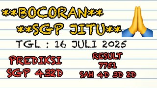PREDIKSI SGP 16 JULI 2025 #prediksi #prediksisgphariini #livedraw #rumussgphariini