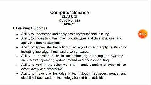 11th Syllabus (Computer Science) 2020-21