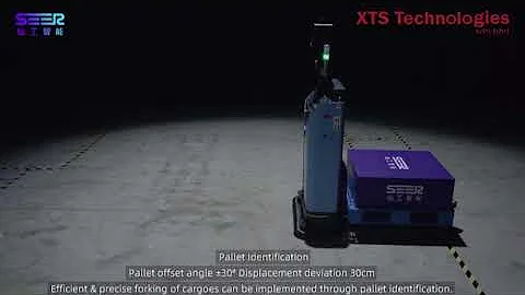 Automatic Forklift laser guided SLAM navigation recognise pallet and select pallet automation system