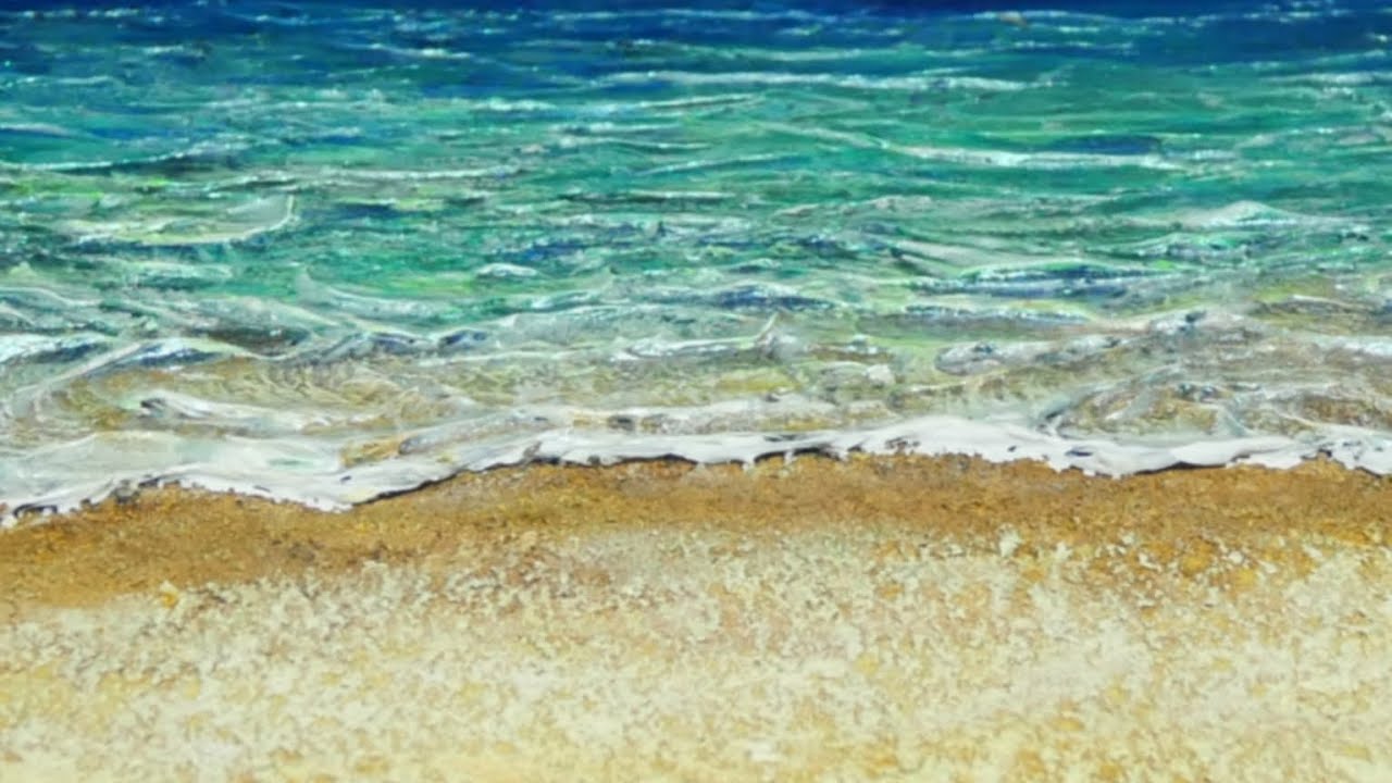 油絵】木製パネル絵画【砂浜の海】 #油絵 #手書き #アート #絵画