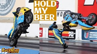 PROOF a Hayabusa is easy to FLIP! Motorcycle drag racing gone WRONG!