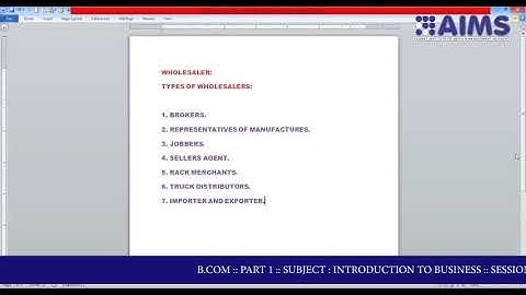 B COM  PART 1  SUBJECT  INTRODUCTION TO BUSINESS  SESSION  4