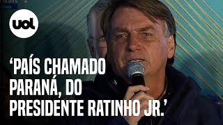 Em tom eleitoral, Bolsonaro diz que Ratinho Jr. é o 'presidente' do Paraná