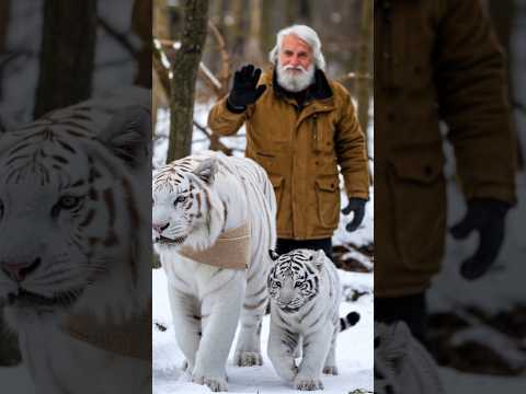 Look how the white tiger survived her wound !!!