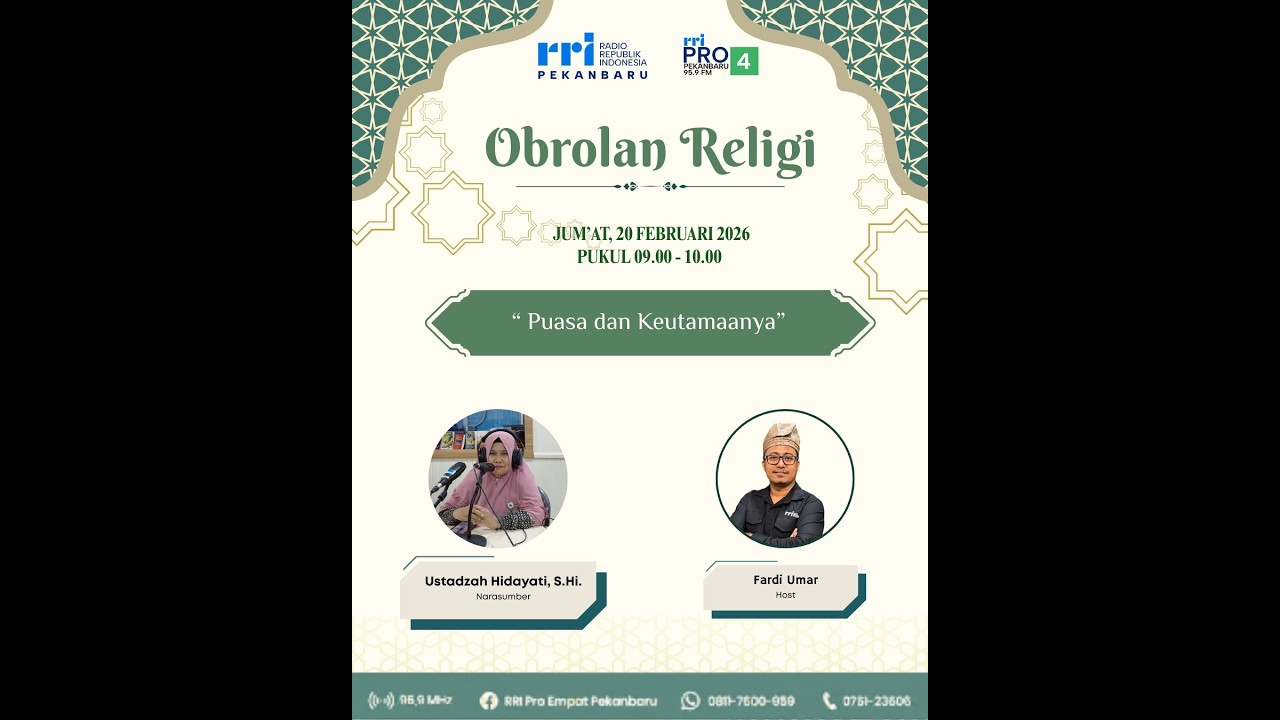OBROLAN RELIGI  PRO 4 PEKANBARU EDISI JUMAT, 20 FEBRUARI 2026