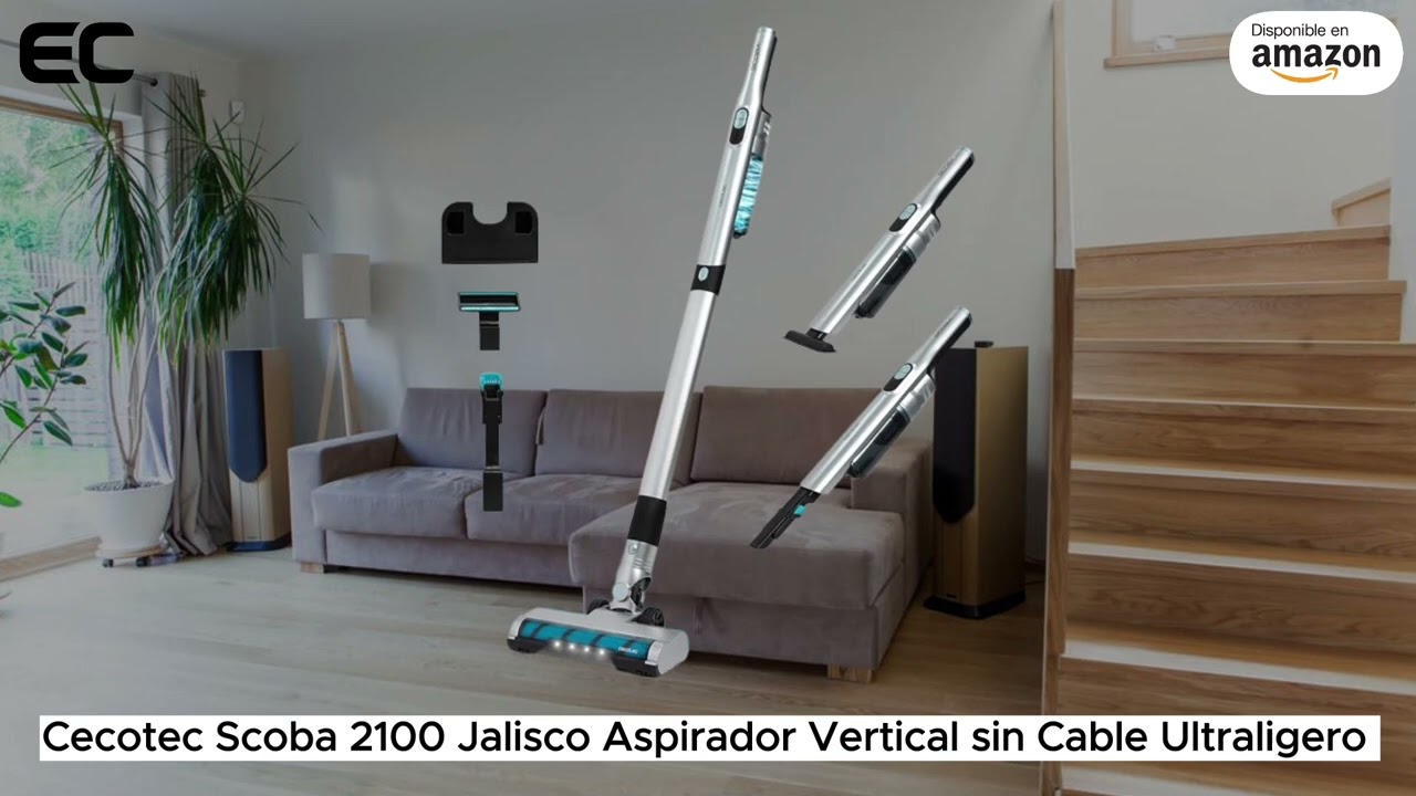Cecotec Aspirador Vertical sin Cable Ultraligero Scoba 2100