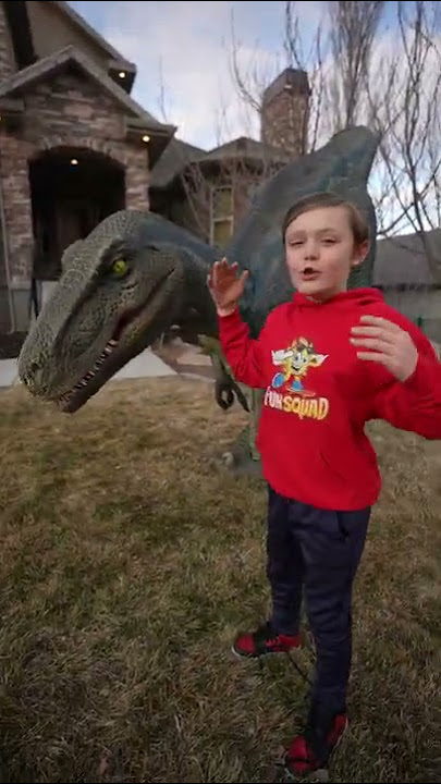 Kade and Angel with Dinosaur #shorts