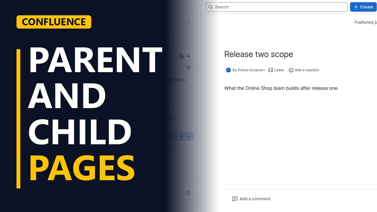 How to Create and Organise Pages in Confluence (Parent and Child Pages)