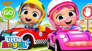 Road Safety Song | Little Angel Kids Songs \& Nursery Rhymes