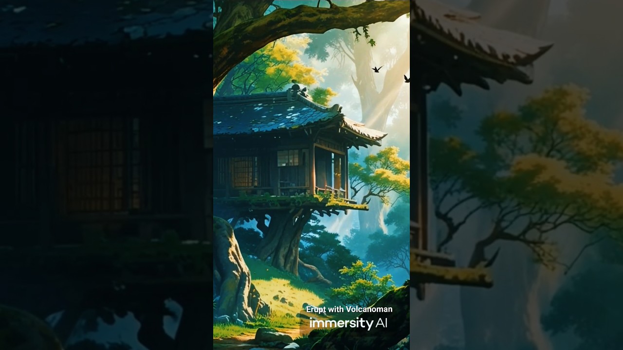 Escape to Tranquility: A Lush Green Forest House Bathed in Sunlight (Relaxing Forest Ambience)