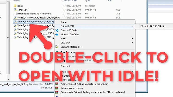 Double-click  .py File to Open With Python IDLE