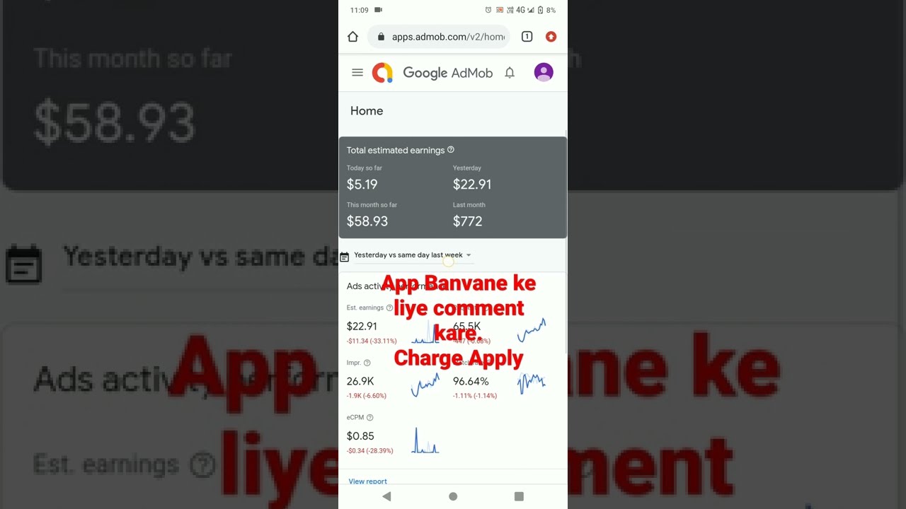 ADMOB  20 Dollar Daily Earning Episode #11  