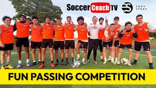 SoccerCoachTV -Try this FUN Passing Competition with your team.