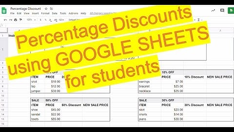 How to calculate Percentage Discount (Google Sheets) classroom lesson