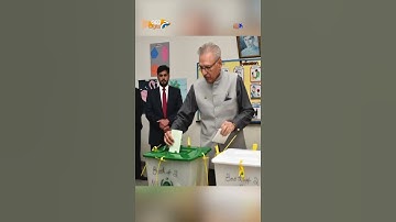 President Arif Alvi casts ballot #geonewsenglish #election2024