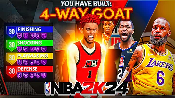 *NEW* 4-Way GOAT Build is the Best ALL-AROUND ISO Build on NBA2K24! This Unstoppable Build is CRAZY!