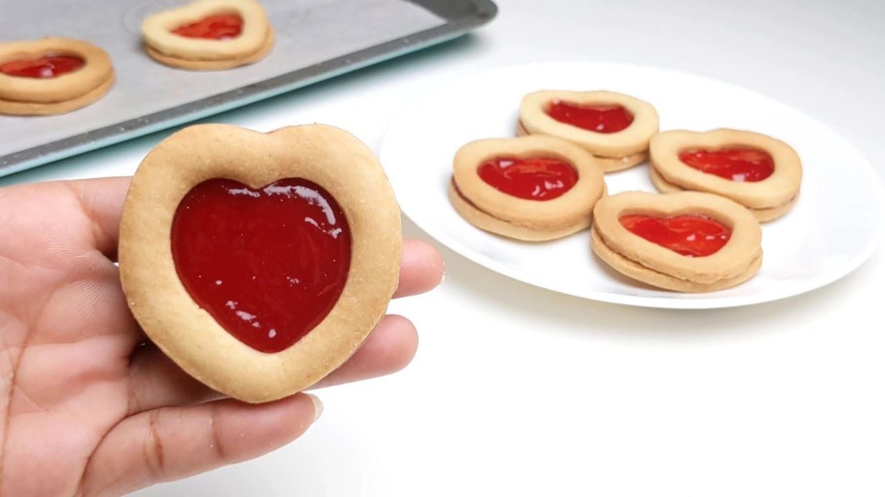 Valentine's Day Special Heart Cookies ️ Jam filled Heart Cookies